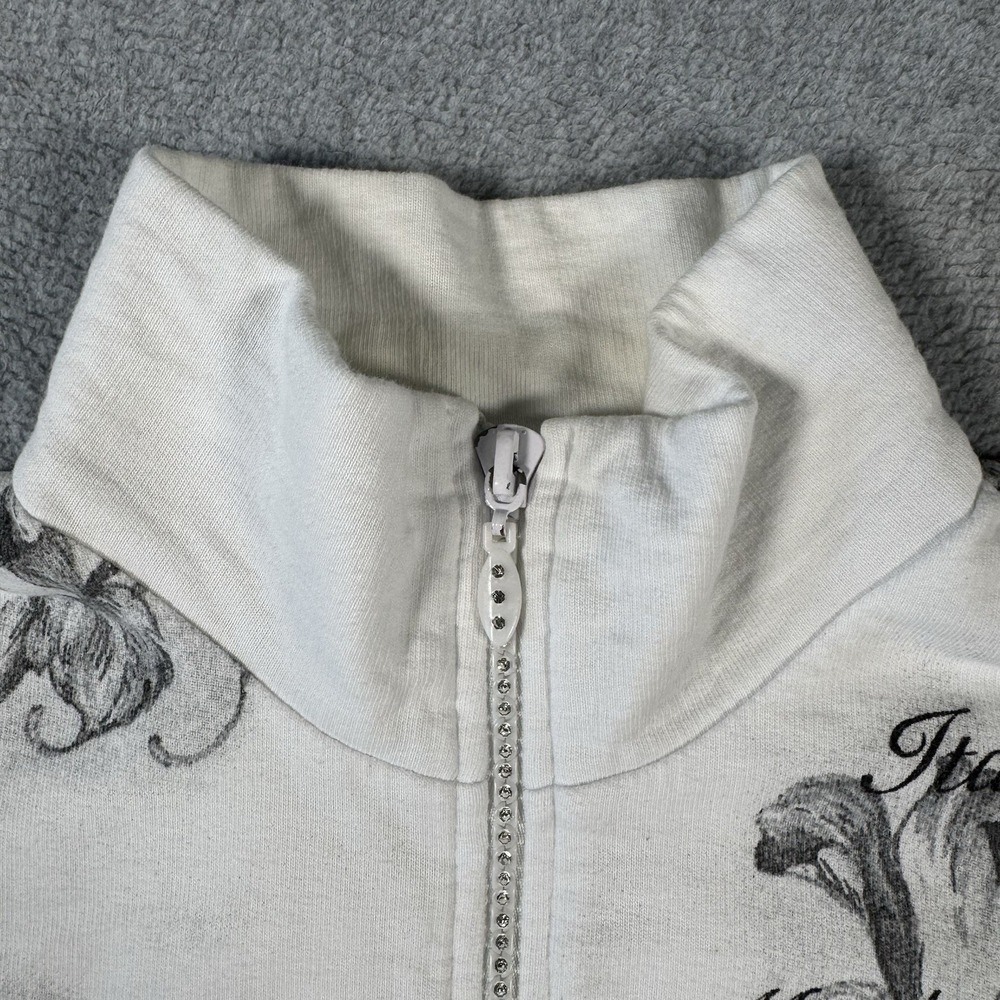 Vintage Y2K Jess & Jane Italy Rhinestone Zip Jacket Graphic USA Made Size S - Picture 5 of 12
